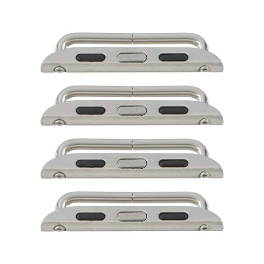 Rhodium Smart Watch Band Connectors, 4ct. by Bead Landing™